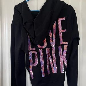 Black zip up with sequins